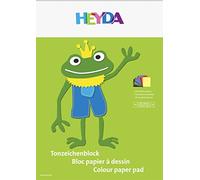 Heyda 2047123 Tonzeichenblock - Bloc papier à dessin (A3, 130 g / m², 10 feuilles) 10 couleurs assorties