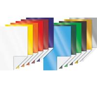 HEYDA 204875306 brillant papier de bricolage à anneaux (Multicolore, 18,5 x 29,5 cm, papier 80 g/m², 12 Feuilles (10 couleurs + Or + Argent))