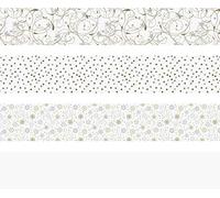 Heyda 204875538 Lot de 4 bandes pliantes pour étoiles de fröbelstern 1 x 30 cm et 1, 5 x 45 cm, 4 motifs assortis en deux tailles différentes Blanc