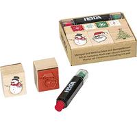 Heyda 204888482 Heyda 204888482 Lot de 3 tampons en bois Motif Noël 8 x 6 x 3 cm