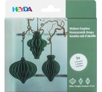 HEYDA kit de décoration en nid d'abeille "goutte de nid d'abeille" vert foncé 3 pièces