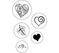 Baier & Schneider Tampon Poesiestempel MM, Bois/Caoutchouc, Coeur 8,8 x 5,7 cm, 1 VE = 5 S