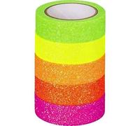 HEYDA RUBAN ADHÉSIF DÉCORATIF ARC-EN-CIEL FLUO,SCINTILLANT NOIR 203584