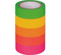 HEYDA ruban adhésif décoratif "néon arc-en-ciel" mat 5 rouleaux à 5 mètres