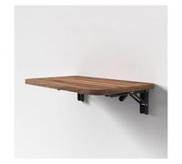 HEYDGBBZ Table Pliante Murale, Bureau Suspendu for Petit Espace, Flottant avec Supports Pliables, Table à Manger abattant for la Cuisine et buanderie(Deep Walnut,50x30CM)