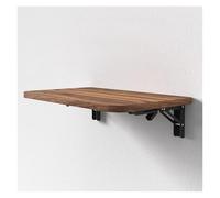 HEYDGBBZ Table Pliante Murale, Bureau Suspendu for Petit Espace, Flottant avec Supports Pliables, Table à Manger abattant for la Cuisine et buanderie(Deep Walnut,60x40CM)