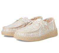 HEYDUDE Femme Wendy Espadrille Retro Palm Mocassin, Rose pâle/Blanc, 42 EU