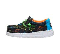 HEYDUDE Imprimé Wally pour homme, Noir/multicolore fluo, 6 Big Kid