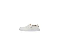 HEYDUDE Men Wally Washed Canvas White Casual Moccasin 47 EU