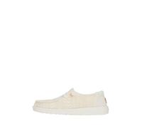 HEYDUDE Mocassins Wendy en Dentelle au Crochet pour Femme, Blanc/doré, 40 EU