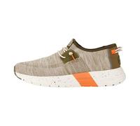 HEYDUDE Sirocco Sport Mode - Chaussures pour Hommes - Baskets avec Semelles Confortables - Style Mocassin, Green/Dusty Olive/Orange, 42