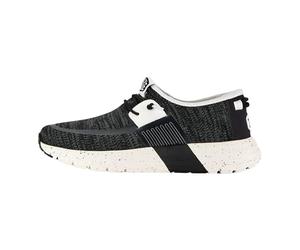 HEYDUDE Sirocco Sport Mode - Chaussures pour Hommes - Baskets avec Semelles Confortables - Style Mocassin, Black/White, 45