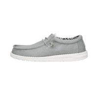 HEYDUDE Wally Canvas - Chaussures pour Hommes - Baskets avec Semelles Confortables - Style Mocassin, Light Grey, 47