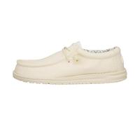 HEYDUDE Wally Canvas - Chaussures pour Hommes - Baskets avec Semelles Confortables - Style Mocassin, Stone White, 40