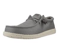 HEYDUDE Wally Canvas Chaussures style mocassins pour homme, Flanelle, gris, blanc cassé, 42 EU