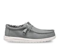 HEYDUDE Wally Canvas Chaussures style mocassins pour homme, Flanelle, gris, blanc cassé, 43 EU