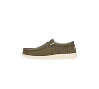 HEYDUDE Wally Classic - Chaussures pour Hommes - Baskets avec Semelles Confortables - Style Mocassin, Olive, 44