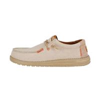 HEYDUDE - Wally Coastline Jute - Chaussures pour Hommes - Baskets avec Semelles Confortables - Style Mocassin, Silver, 44