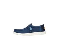 HEYDUDE Wally Elevated Basics - Chaussures pour Hommes - Baskets avec Semelles Confortables - Style Mocassin, Navy/White, 44