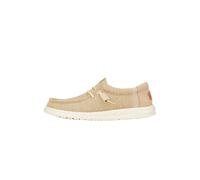 HEYDUDE Wally Elevated Basics - Chaussures pour Hommes - Baskets avec Semelles Confortables - Style Mocassin, Khaki/White, 42