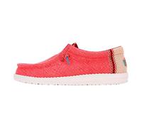 HEYDUDE - Wally Jute - Chaussures pour Hommes - Baskets avec Semelles Confortables - Style Mocassin, Claret Red/Silver Birch, 44