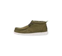 HEYDUDE Wally Mid Canvas - Chaussures pour Hommes - Bottes avec Semelles Confortables, Olive, 42
