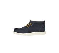 HEYDUDE Wally Mid Waxed Canvas - Chaussures pour Hommes - Bottes avec Semelles Confortables, Navy, 42