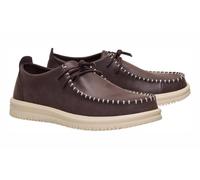 HEYDUDE Wally NXT Moc Leather, Chaussures Mocassin Mode Casual Unisexe, Meule Brown Wood Ash, 44 EU