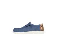 HEYDUDE - Wally Palm Jute - Chaussures pour Hommes - Baskets avec Semelles Confortables - Style Mocassin, Navy Blazer/Chili Red, 42