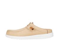 HEYDUDE - Wally Slip Stretch Canvas - Chaussures pour Hommes - Baskets avec Semelles Confortables - Style Mocassin, Tan/White, 44