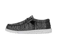 HEYDUDE Wally Sport Knit - Chaussures pour Hommes - Baskets avec Semelles Confortables - Style Mocassin, Black/White, 43