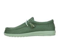 HEYDUDE - Wally Stretch Canvas - Chaussures pour Hommes - Baskets avec Semelles Confortables - Style Mocassin, Duck Green/Iceberg Green, 42