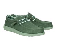 HEYDUDE - Wally Stretch Canvas - Chaussures pour Hommes - Baskets avec Semelles Confortables - Style mocassin, Duck Green/Iceberg Green, 45