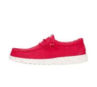 HEYDUDE Wally Stretch Canvas - Chaussures pour Hommes - Baskets avec Semelles Confortables - Style Mocassin, Savvy Red, 44