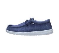 HEYDUDE - Wally Stretch Jersey - Chaussures pour Hommes - Baskets avec Semelles Confortables - Confort en Jersey Chiné, Ajustement Pratique, Construction Légère, Lacets Élastiques, Bleu - 44