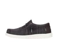 HEYDUDE Chaussures pour hommes Wally Stretch Sox – Mocassin, semelles confortables – Noir/Blanc 44