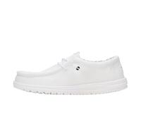HEYDUDE - Wally Stretch Sox - Mocassins confortables et légers à enfiler pour homme | Chaussures de voyage décontractées, Blanc/blanc, 42 EU