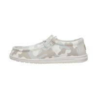 HEYDUDE Wally Washed Camo - Chaussures pour Hommes - Baskets avec Semelles Confortables - Style Mocassin, Greyscale Desert Camo, 45