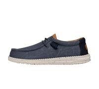 HEYDUDE Wally Washed Canvas - Chaussures pour Hommes - Baskets avec Semelles Confortables - Style Mocassin, Navy, 44