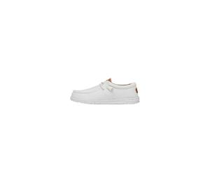 HEYDUDE Wally Washed Canvas - Chaussures pour Hommes - Baskets avec Semelles Confortables - Style Mocassin, Black/Black, 42