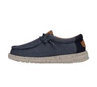 HEYDUDE Wally Youth Washed Canvas, Mocassin, Navy,