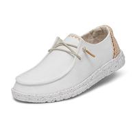 HEYDUDE Wendy Chambray MOC Toe Shoes pour Femme, Sable Blanc, 38 EU