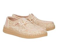 HEYDUDE Wendy Espadrille Retro Palm, Chaussures Mocassin Mode Casual, Pale Pink White, 41 EU