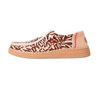 HEYDUDE - Wendy Espadrille Retro Palm - Chaussures pour Femme - Baskets avec Semelles Confortables - Style Mocassin, Downtown Brown/Egret, 40
