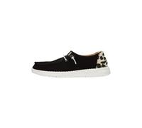 HEYDUDE Wendy Leopard - Baskets pour Femme - Chaussons avec Semelles Confortables - Style Mocassin, Black/Leopard, 40