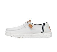 HEYDUDE Wendy Washed Canvas - Baskets pour Femme - Chaussons avec Semelles Confortables - Style Mocassin, White, 39