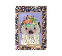 Heye Funny Hedgehog, Floral Friends Puzzle 500 pièces, argenté