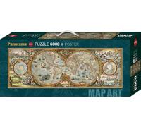 Heye - Heye-29615 - Puzzle Classique - Hemisphere Map - 6000 Pièces
