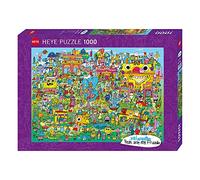 Heye Verlag Puzzle Doodle Village 1000 pièces Argenté