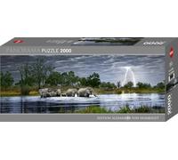 Heye- Puzzle Panorama Heards of Eléphants 2000 Pièces, HEYE-29508